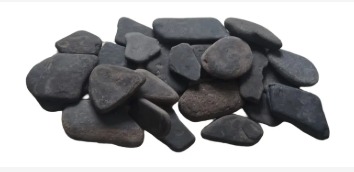 Miniatura de Piedra Plana Negra de Río para jardines y decoración